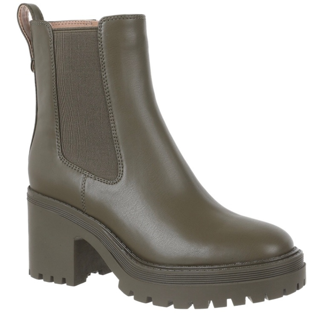 NWT Sam and Libby Camilla green militar boot chunky heel 4inches